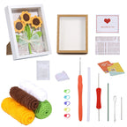 DIY Flower Bouquet Crochet Kit – Handmade Yarn Flower Decoration, Crochet Material Set for Beginners | Handmade Gift