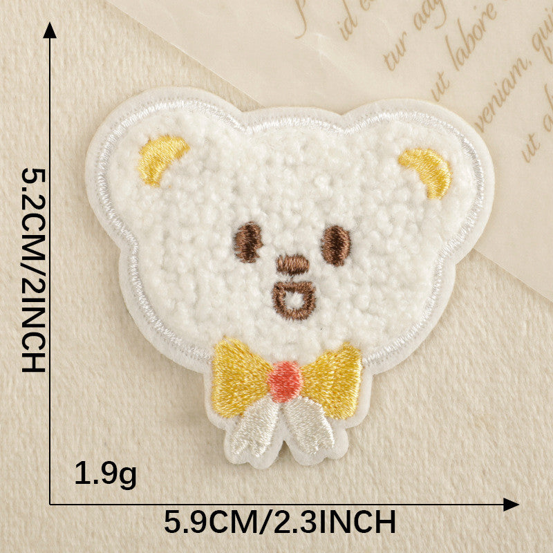Self-Adhesive Embroidery sticker Patch - Iron on Scarf Label - Bear Sticker Patch