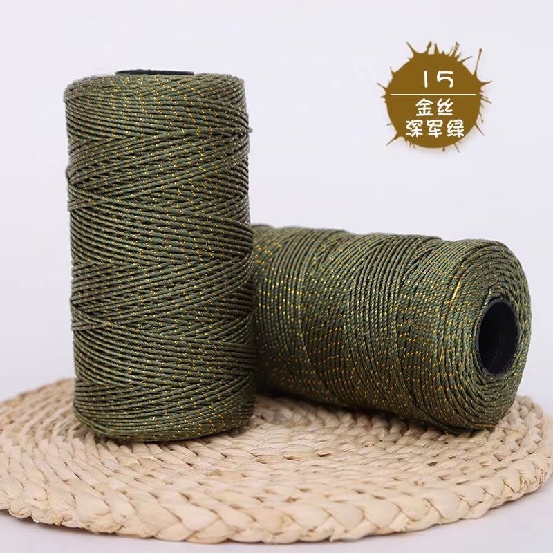 1.5mm Nylon Glitter Yarn | Shiny Nylon Yarn- Benang Kait PP | Multi-Strand Glitter Yarn