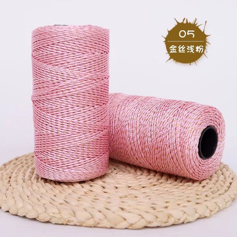 1.5mm Nylon Glitter Yarn | Shiny Nylon Yarn- Benang Kait PP | Multi-Strand Glitter Yarn