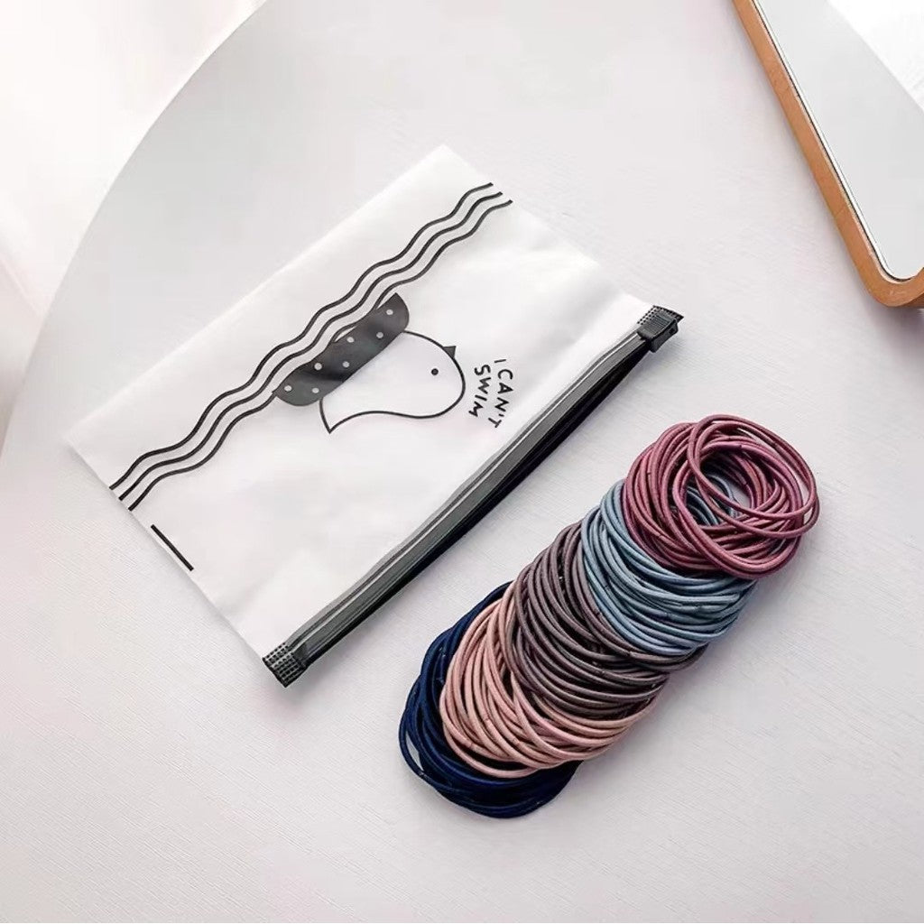 100pcs - Korean Candy Color Hair Ties – Macaron Color Elastic Bands for crochet project