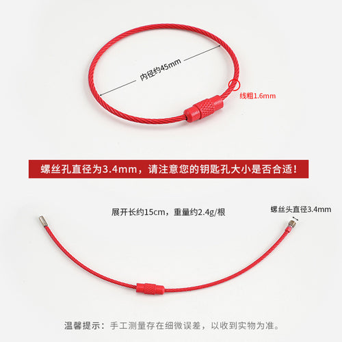 1pcs- Metallic Candy-Colored Painted Steel Wire Key Ring - Keychain- Gelung Gantungan Kunci