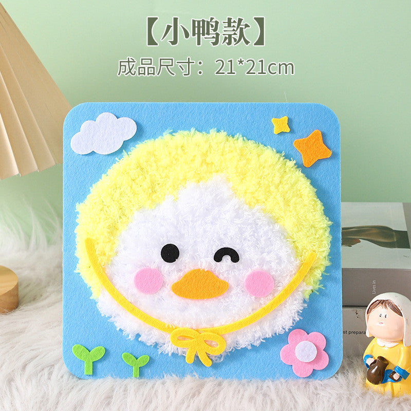 DIY Embroidery Material Kit- Beginner Friendly (3-6 years old)- Creative Hand Sewing Wool Embroidery Set