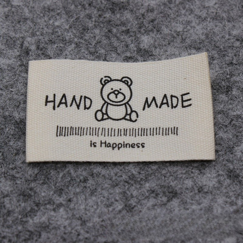 5pcs Cartoon Cute Cotton Handmade Printed Label DIY Handmade Article Collar Label Hair Band Cloth Label Trademark