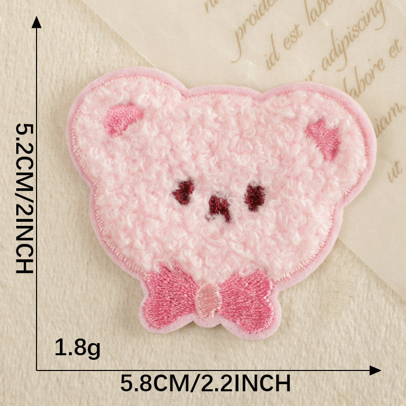Self-Adhesive Embroidery sticker Patch - Iron on Scarf Label - Bear Sticker Patch
