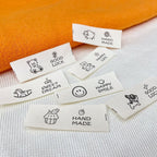 5pcs Cartoon Cute Cotton Handmade Printed Label DIY Handmade Article Collar Label Hair Band Cloth Label Trademark