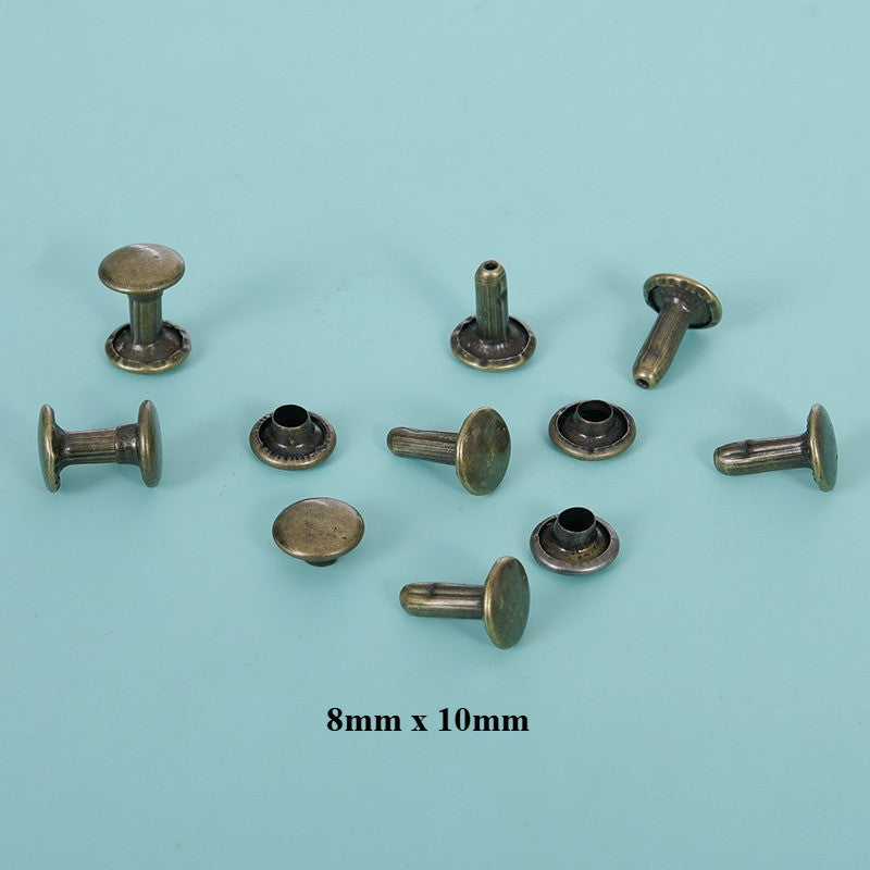 10set Metal Rivets & Screws | Round Studs | DIY Bag & Purse Accessories - Paku Rivet & Skru Logam | Stud Bulat