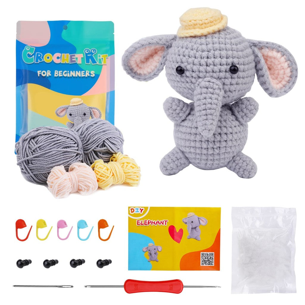 Beginner Crochet Material Kit- DIY Crochet Set-Full Knitting Tools- Crochet Starter Kit for Beginner