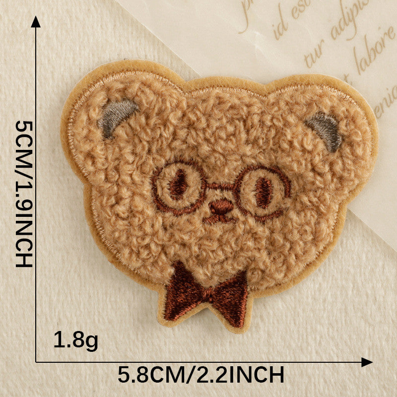 Self-Adhesive Embroidery sticker Patch - Iron on Scarf Label - Bear Sticker Patch