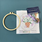 DIY Cross Stitch Kit – Cute Cartoon Wall Hanging | Embroidery | Beginner Practice Kit for Students