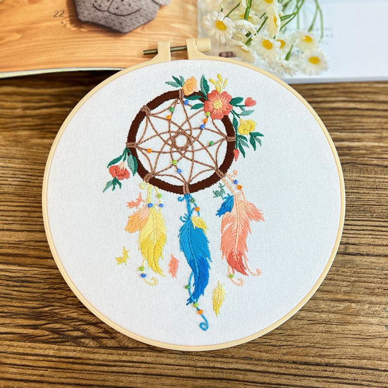 Dream Catcher Embroidery Kit- Material Pack- Needlework-DIY Cross Stitch Set-Set Sulaman Tangan