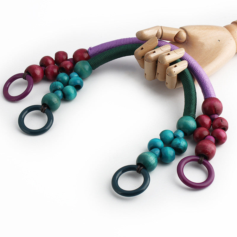 1pc Rope Bag Handle- Wooden Beads Bag Handle- Tali Beg