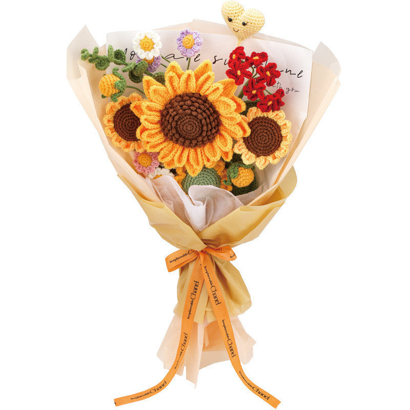 DIY Flower Bouquet Crochet Kit – Handmade Yarn Flower Decoration, Crochet Material Set for Beginners | Handmade Gift