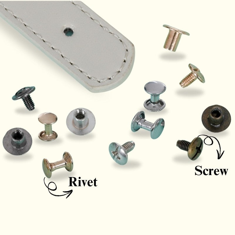 10set Metal Rivets & Screws | Round Studs | DIY Bag & Purse Accessories - Paku Rivet & Skru Logam | Stud Bulat