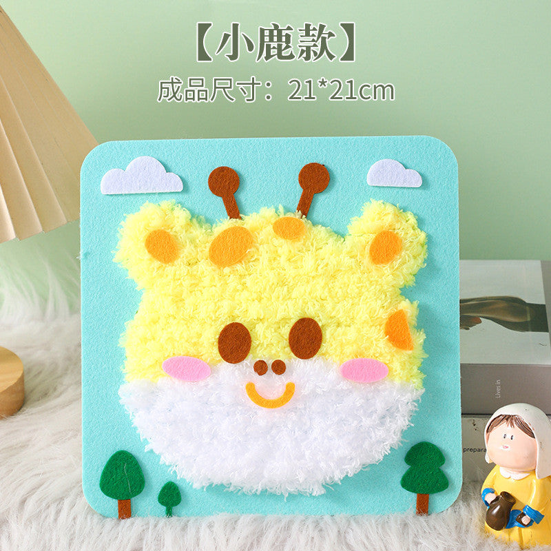 DIY Embroidery Material Kit- Beginner Friendly (3-6 years old)- Creative Hand Sewing Wool Embroidery Set