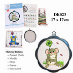 Kids DIY Cross Stitch Kit – Cute Cartoon Wall Hanging | Embroidery | Beginner Practice Kit for Students
