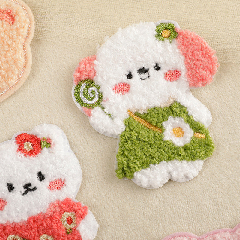 Self-Adhesive Embroidery sticker Patch - Iron on Scarf Label - Bear Sticker Patch