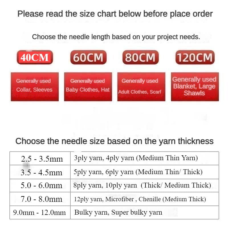 80cm Aluminum Circular Knitting Needle- Ring Needle- Knitting Tools- Crochet hook weaving needle set