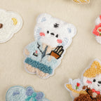 Self-Adhesive Embroidery sticker Patch - Iron on Scarf Label - Bear Sticker Patch