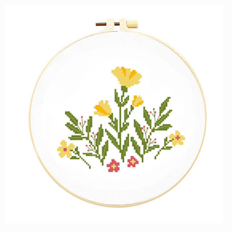 DIY Cross Stitch Kit – Cute Cartoon Wall Hanging | Embroidery | Beginner Practice Kit for Students