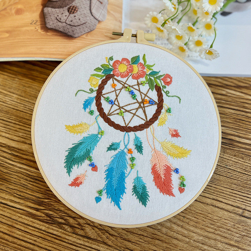 Dream Catcher Embroidery Kit- Material Pack- Needlework-DIY Cross Stitch Set-Set Sulaman Tangan