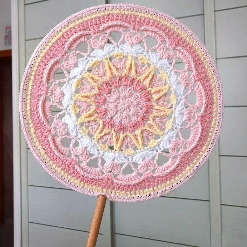 DIY Handmade Crochet Kit | Chinese Style Round Fan | Vintage Yarn Knitting Fan Craft- Pakej DIY Kipas Bulat Gaya Cina