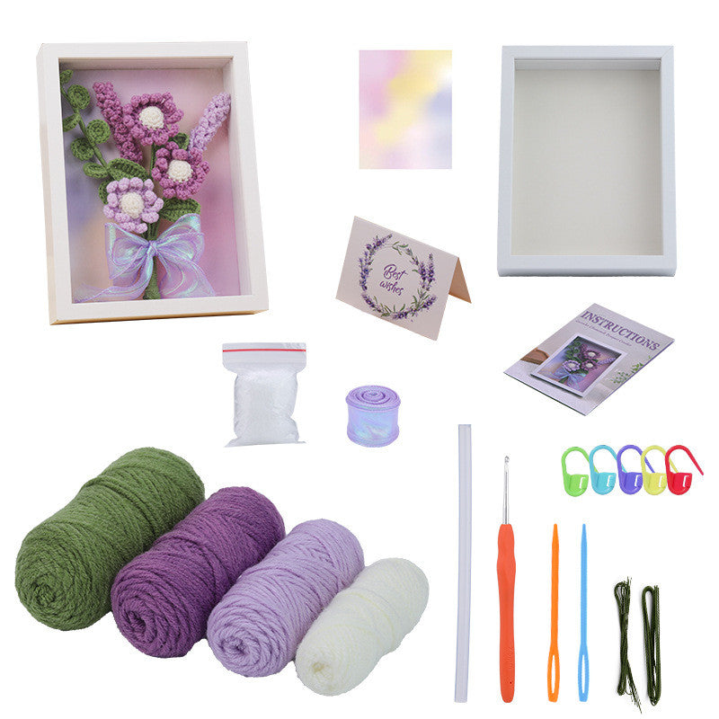 DIY Flower Bouquet Crochet Kit – Handmade Yarn Flower Decoration, Crochet Material Set for Beginners | Handmade Gift