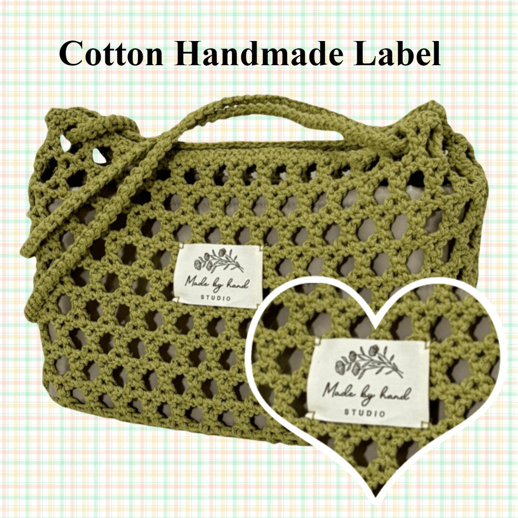 5pcs Cartoon Cute Cotton Handmade Printed Label DIY Handmade Article Collar Label Hair Band Cloth Label Trademark