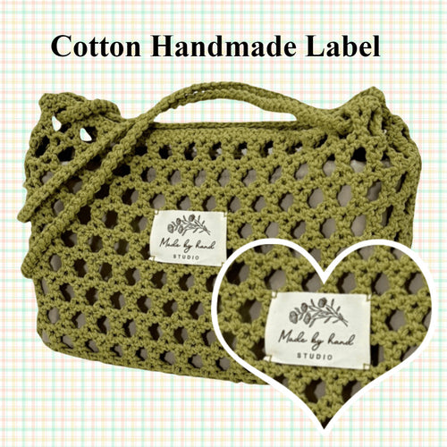 5pcs Cartoon Cute Cotton Handmade Printed Label DIY Handmade Article Collar Label Hair Band Cloth Label Trademark