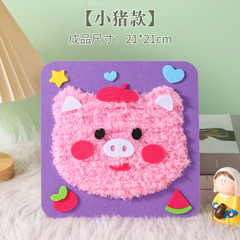 DIY Embroidery Material Kit- Beginner Friendly (3-6 years old)- Creative Hand Sewing Wool Embroidery Set