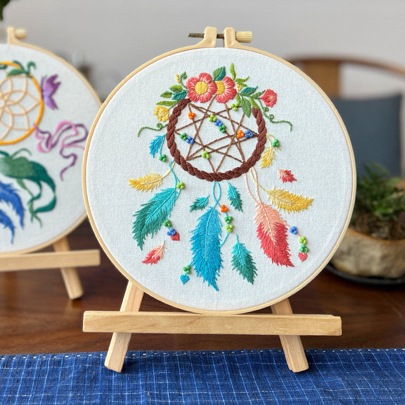Dream Catcher Embroidery Kit- Material Pack- Needlework-DIY Cross Stitch Set-Set Sulaman Tangan