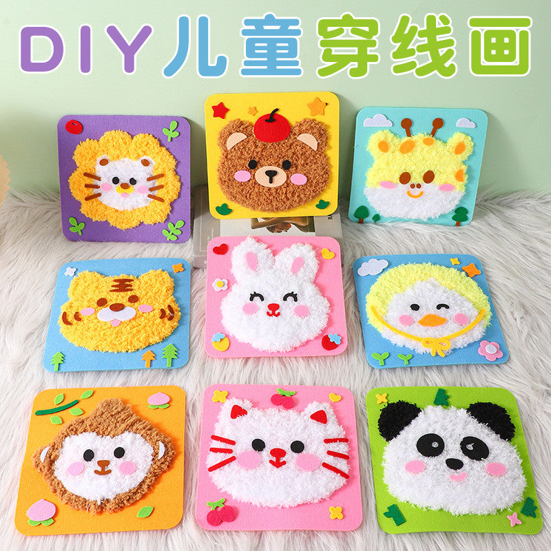 DIY Embroidery Material Kit- Beginner Friendly (3-6 years old)- Creative Hand Sewing Wool Embroidery Set