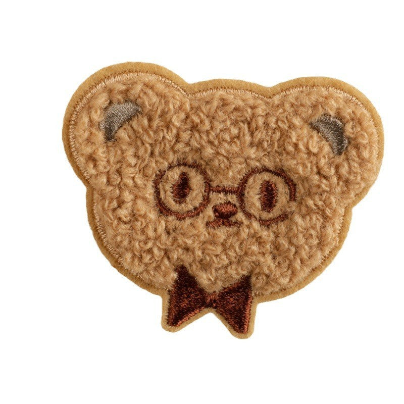 Self-Adhesive Embroidery sticker Patch - Iron on Scarf Label - Bear Sticker Patch