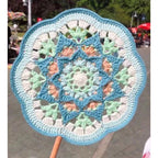 DIY Handmade Crochet Kit | Chinese Style Round Fan | Vintage Yarn Knitting Fan Craft- Pakej DIY Kipas Bulat Gaya Cina