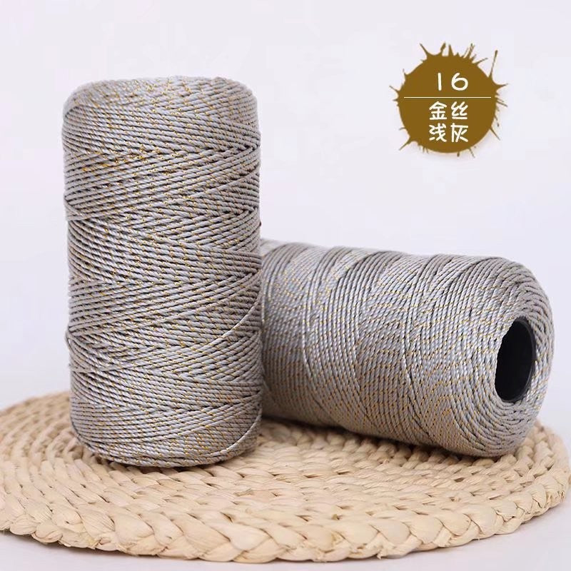 1.5mm Nylon Glitter Yarn | Shiny Nylon Yarn- Benang Kait PP | Multi-Strand Glitter Yarn