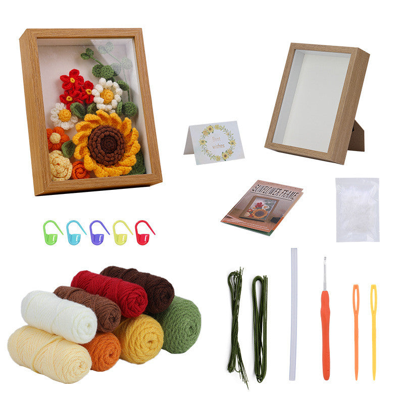 DIY Flower Bouquet Crochet Kit – Handmade Yarn Flower Decoration, Crochet Material Set for Beginners | Handmade Gift