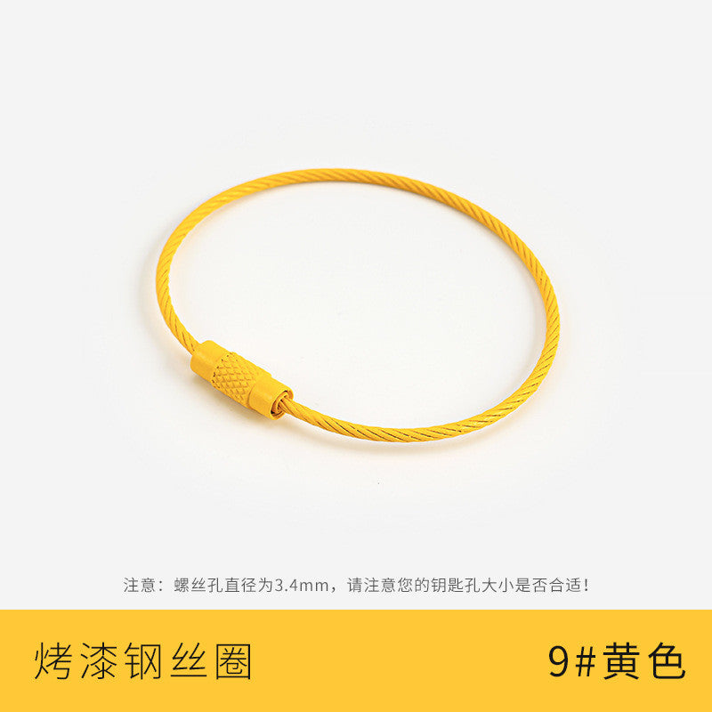1pcs- Metallic Candy-Colored Painted Steel Wire Key Ring - Keychain- Gelung Gantungan Kunci