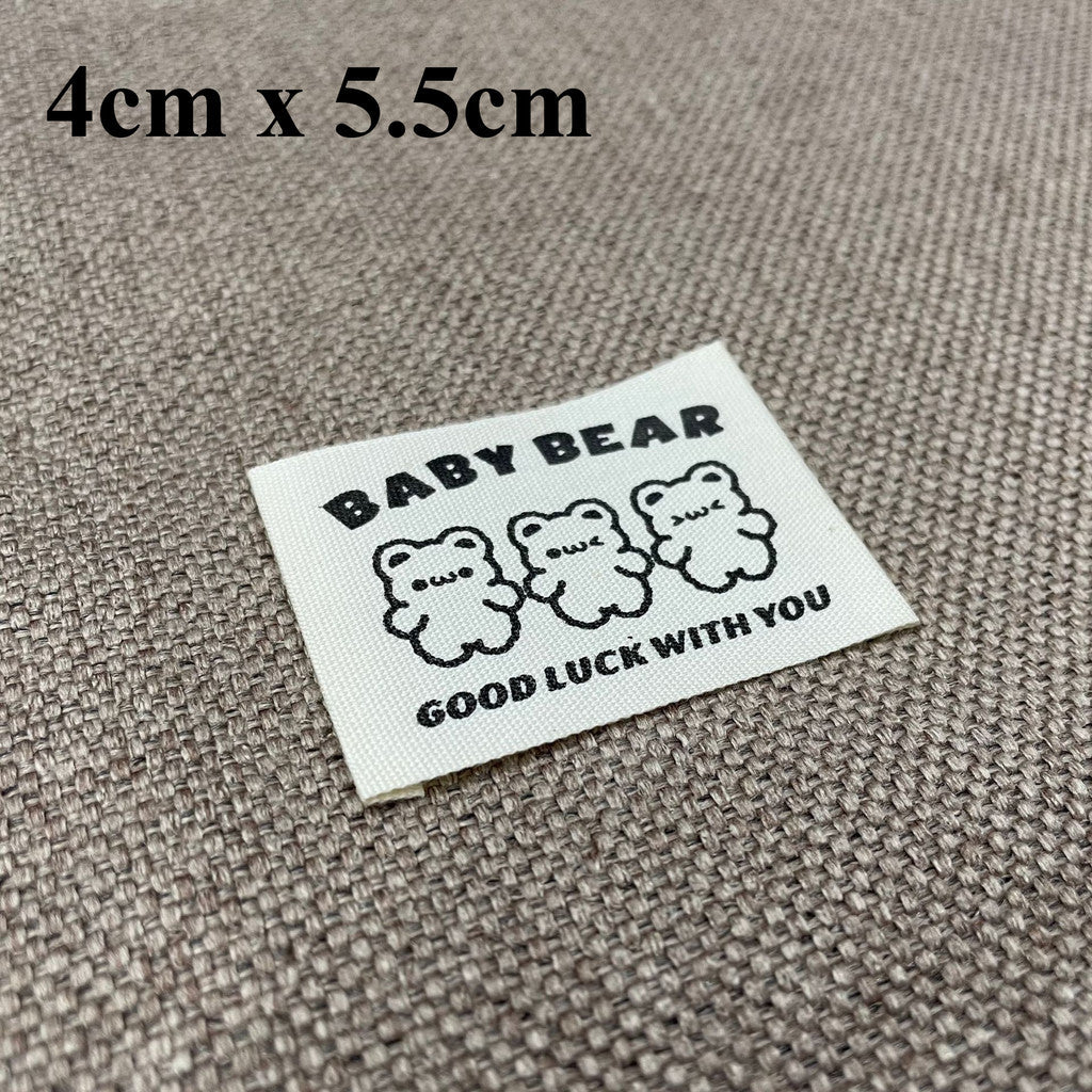 5pcs Cartoon Cute Cotton Handmade Printed Label DIY Handmade Article Collar Label Hair Band Cloth Label Trademark
