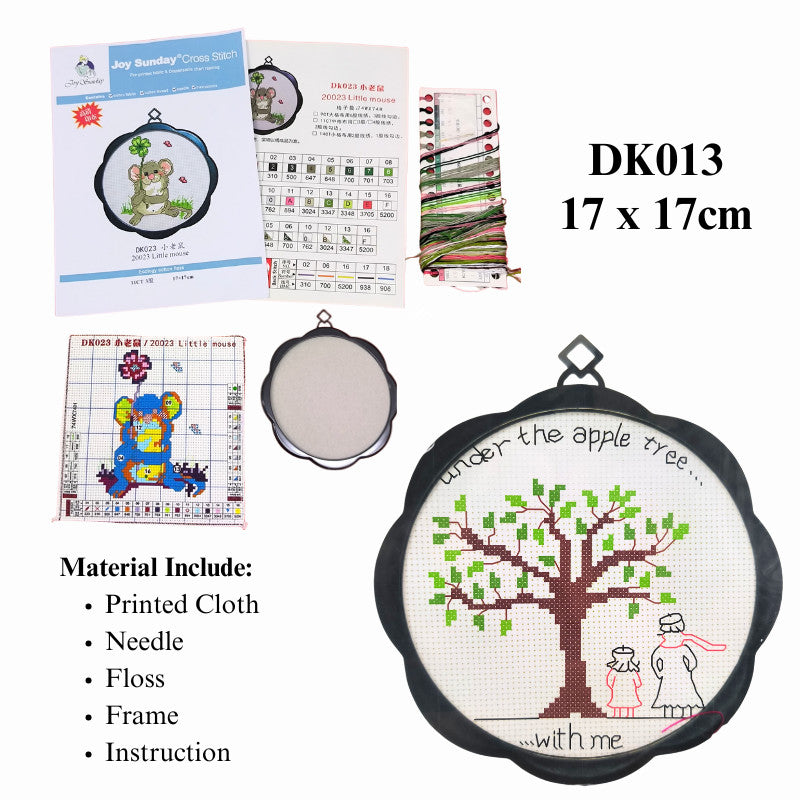 Kids DIY Cross Stitch Kit – Cute Cartoon Wall Hanging | Embroidery | Beginner Practice Kit for Students