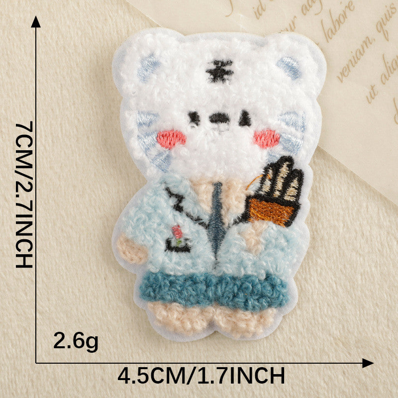 Self-Adhesive Embroidery sticker Patch - Iron on Scarf Label - Bear Sticker Patch