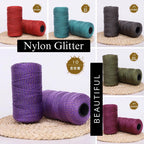 1.5mm Nylon Glitter Yarn | Shiny Nylon Yarn- Benang Kait PP | Multi-Strand Glitter Yarn
