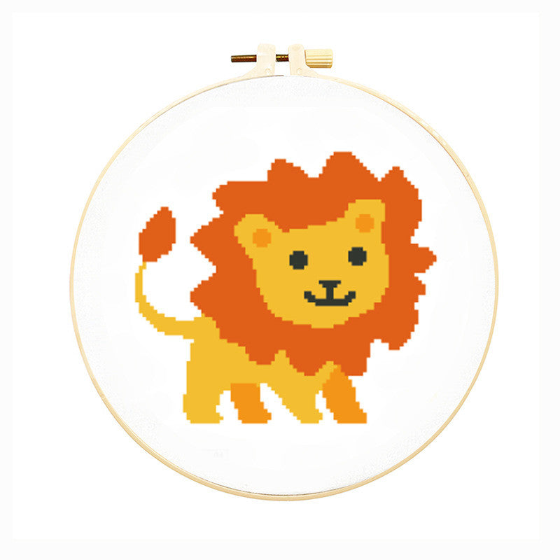 DIY Cross Stitch Kit – Cute Cartoon Wall Hanging | Embroidery | Beginner Practice Kit for Students