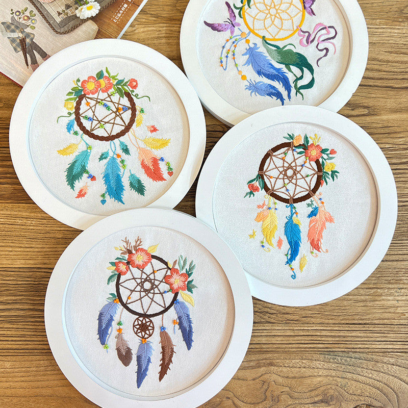 Dream Catcher Embroidery Kit- Material Pack- Needlework-DIY Cross Stitch Set-Set Sulaman Tangan