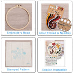 Bread & Dessert Embroidery Kit for Beginners – Full DIY Needlework Kit with Hoops, Threads, Fabric