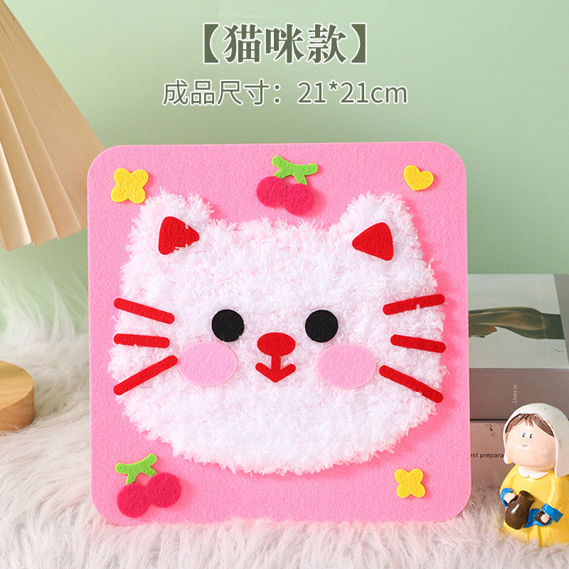 DIY Embroidery Material Kit- Beginner Friendly (3-6 years old)- Creative Hand Sewing Wool Embroidery Set