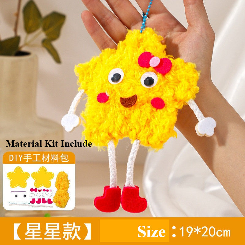 Kit Kraf Jahitan Felt DIY - Cartoon Sewing Kit- Educational DIY Wool Pendant for kids- Handmade Felt Sewing Craft Kit