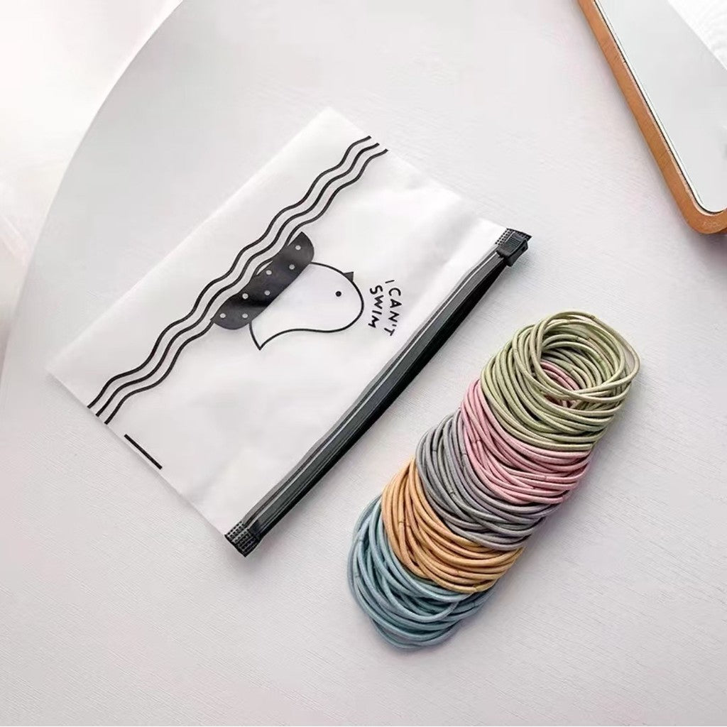 100pcs - Korean Candy Color Hair Ties – Macaron Color Elastic Bands for crochet project