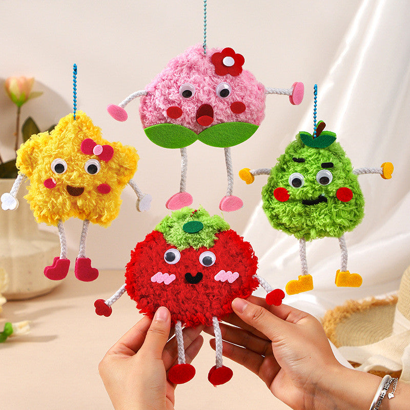 Kit Kraf Jahitan Felt DIY - Cartoon Sewing Kit- Educational DIY Wool Pendant for kids- Handmade Felt Sewing Craft Kit