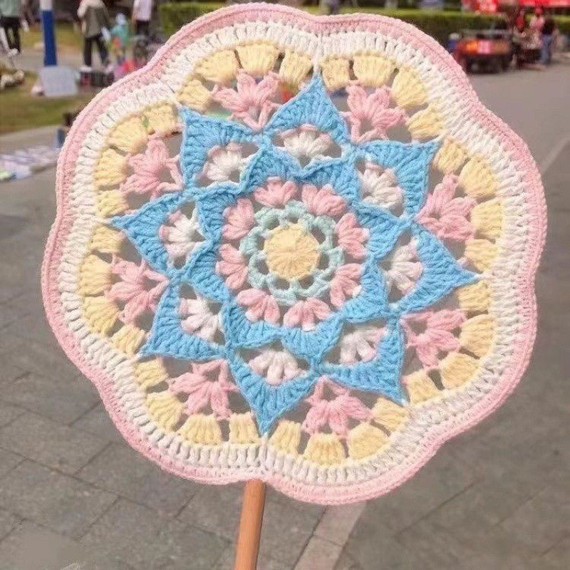 DIY Handmade Crochet Kit | Chinese Style Round Fan | Vintage Yarn Knitting Fan Craft- Pakej DIY Kipas Bulat Gaya Cina