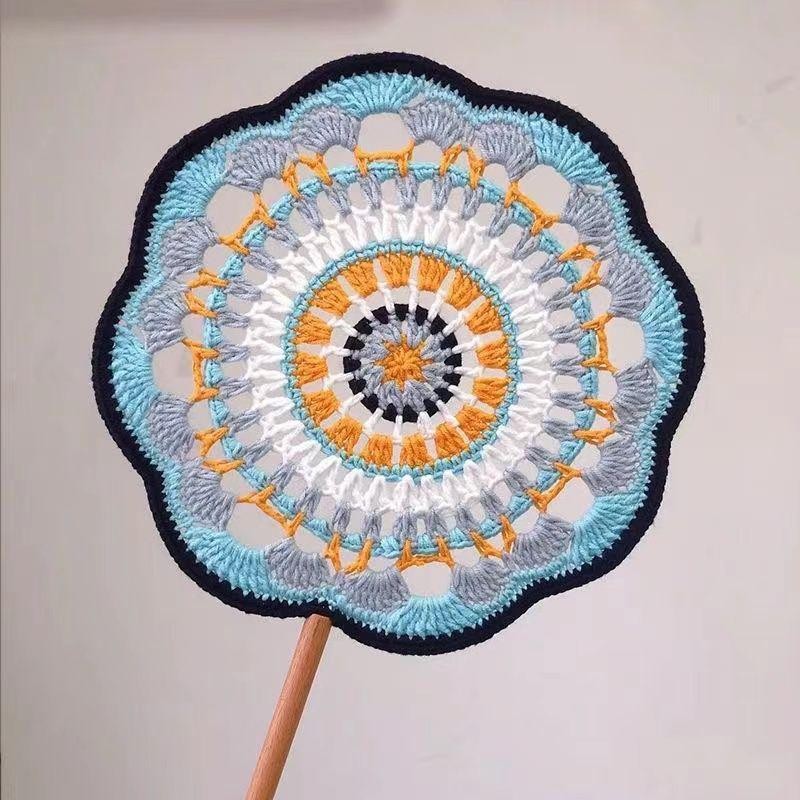 DIY Handmade Crochet Kit | Chinese Style Round Fan | Vintage Yarn Knitting Fan Craft- Pakej DIY Kipas Bulat Gaya Cina
